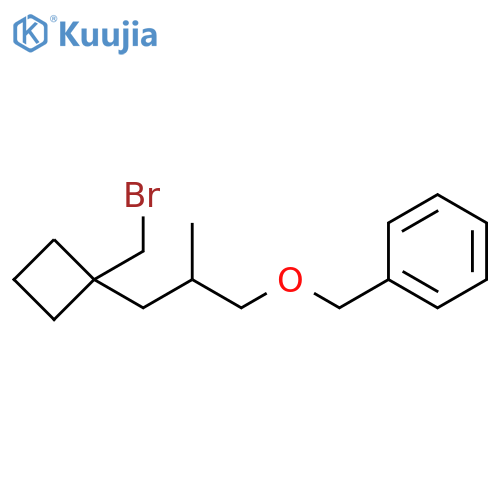 Benzene, [[3-[1-(bromomethyl)cyclobutyl]-2-methylpropoxy]methyl]- structure