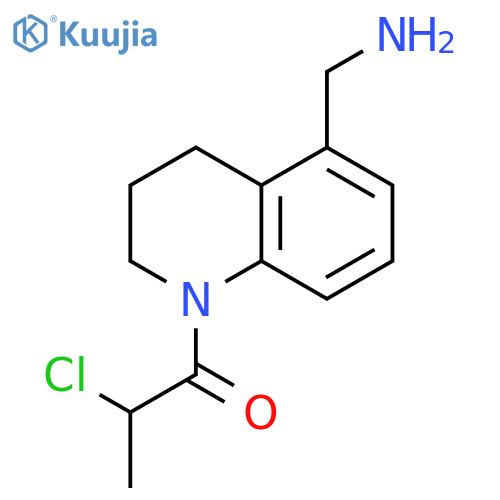 1-Propanone, 1-[5-(aminomethyl)-3,4-dihydro-1(2H)-quinolinyl]-2-chloro- structure