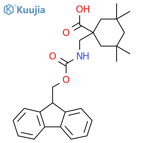 1-({(9H-fluoren-9-yl)methoxycarbonyl}amino)methyl-3,3,5,5-tetramethylcyclohexane-1-carboxylic acid structure