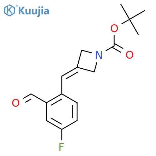 Tert-butyl 3-[(4-fluoro-2-formylphenyl)methylidene]azetidine-1-carboxylate structure