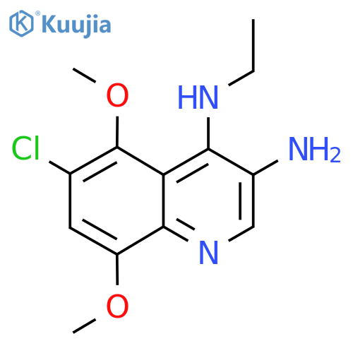 3,4-Quinolinediamine, 6-chloro-N4-ethyl-5,8-dimethoxy- structure