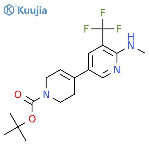 tert-butyl 4-[6-(methylamino)-5-(trifluoromethyl)pyridin-3-yl]-3,6-dihydro-2H-pyridine-1-carboxylate structure