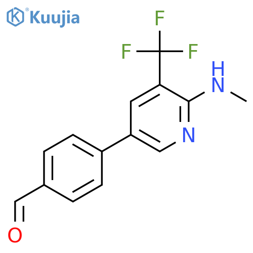 4-[6-(Methylamino)-5-(trifluoromethyl)pyridin-3-yl]benzaldehyde structure