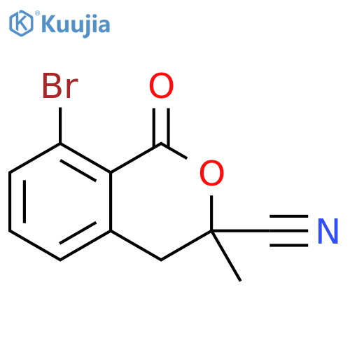 1H-2-Benzopyran-3-carbonitrile, 8-bromo-3,4-dihydro-3-methyl-1-oxo- structure