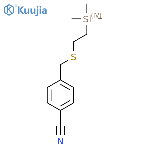 4-({2-(trimethylsilyl)ethylsulfanyl}methyl)benzonitrile structure