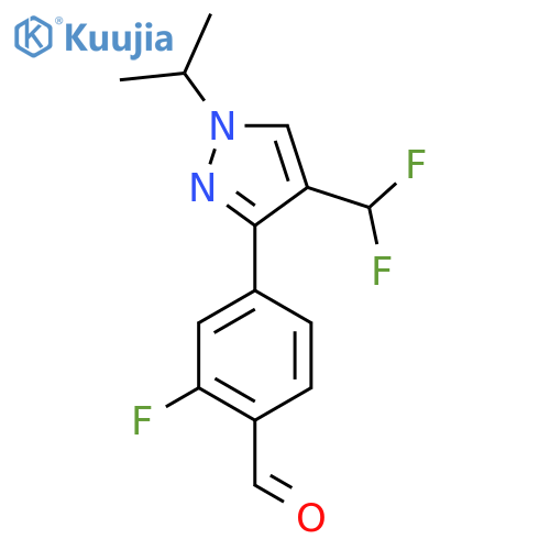 4-[4-(difluoromethyl)-1-(propan-2-yl)-1H-pyrazol-3-yl]-2-fluorobenzaldehyde structure