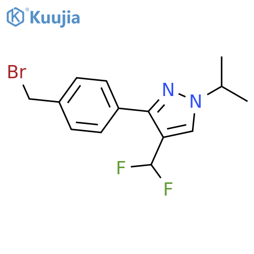 3-4-(bromomethyl)phenyl-4-(difluoromethyl)-1-(propan-2-yl)-1H-pyrazole structure
