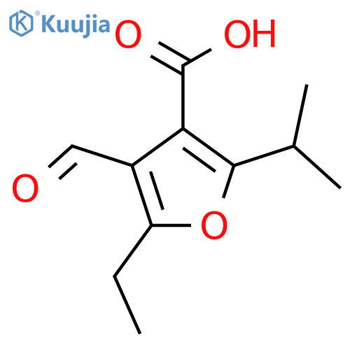 5-Ethyl-4-formyl-2-(propan-2-yl)furan-3-carboxylic acid structure