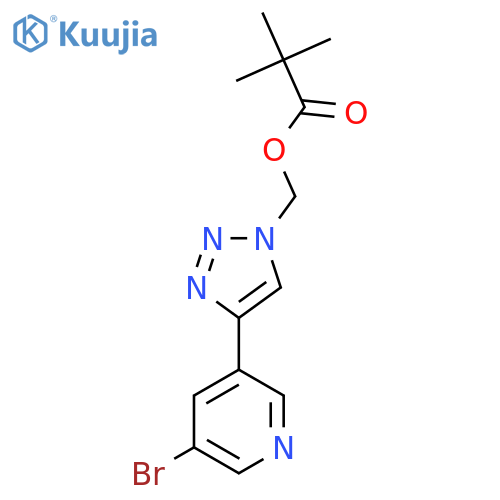 4-(5-bromopyridin-3-yl)-1H-1,2,3-triazol-1-ylmethyl 2,2-dimethylpropanoate structure