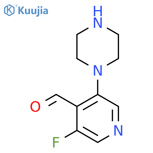 3-Fluoro-5-(piperazin-1-yl)pyridine-4-carbaldehyde structure