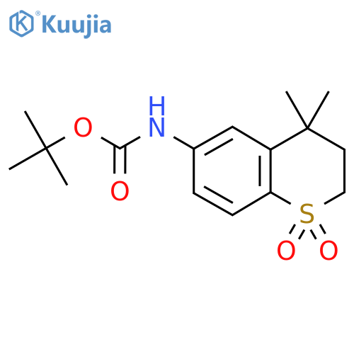tert-butyl N-(4,4-dimethyl-1,1-dioxo-3,4-dihydro-2H-1lambda6-benzothiopyran-6-yl)carbamate structure
