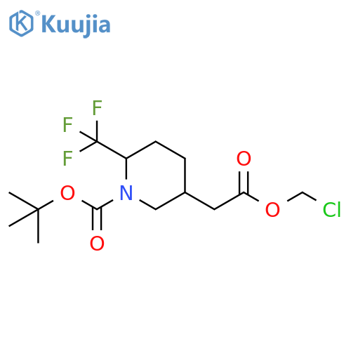 3-Piperidineacetic acid, 1-[(1,1-dimethylethoxy)carbonyl]-6-(trifluoromethyl)-, chloromethyl ester structure