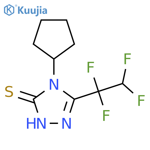 4-cyclopentyl-3-(1,1,2,2-tetrafluoroethyl)-1H-1,2,4-triazole-5-thione structure