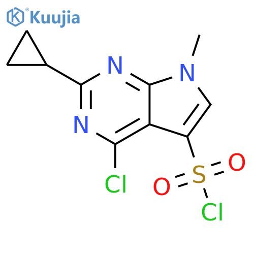 7H-Pyrrolo[2,3-d]pyrimidine-5-sulfonyl chloride, 4-chloro-2-cyclopropyl-7-methyl- structure