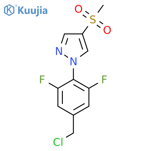 1-4-(chloromethyl)-2,6-difluorophenyl-4-methanesulfonyl-1H-pyrazole structure