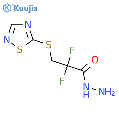 2,2-Difluoro-3-(1,2,4-thiadiazol-5-ylsulfanyl)propanehydrazide structure