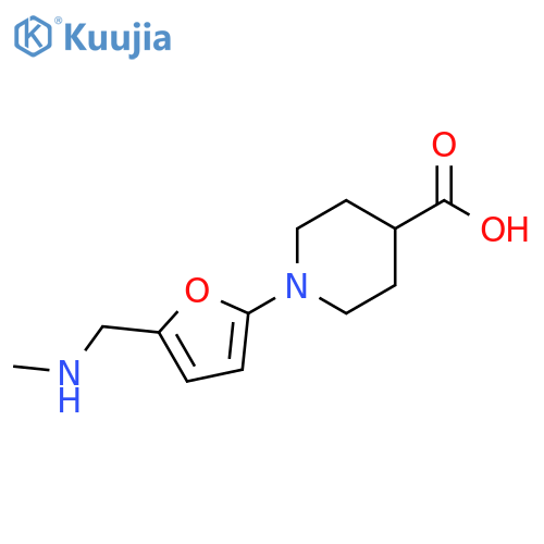 4-Piperidinecarboxylic acid, 1-[5-[(methylamino)methyl]-2-furanyl]- structure