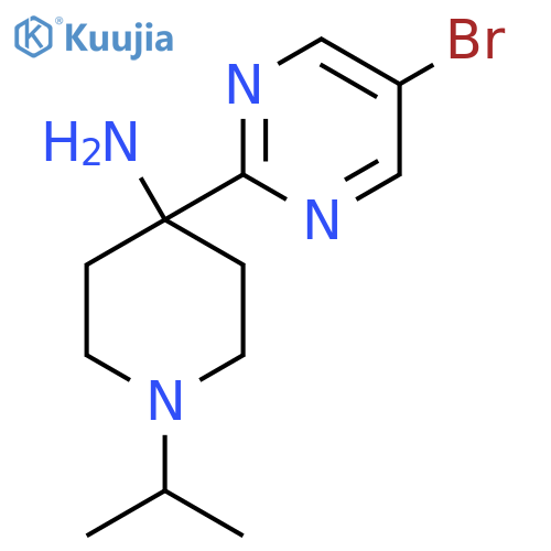 4-(5-Bromopyrimidin-2-yl)-1-(propan-2-yl)piperidin-4-amine structure
