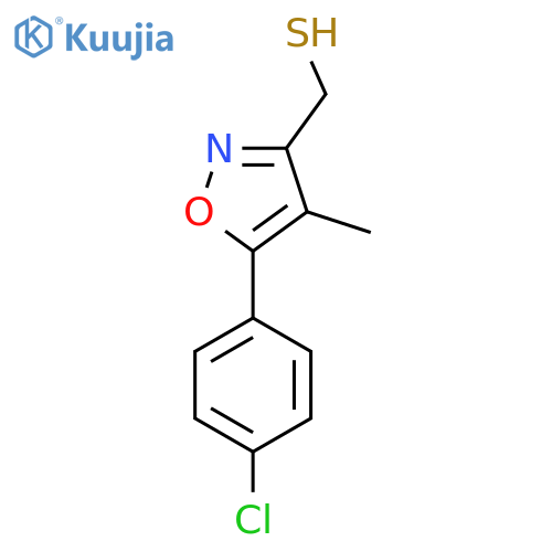 5-(4-chlorophenyl)-4-methyl-1,2-oxazol-3-ylmethanethiol structure