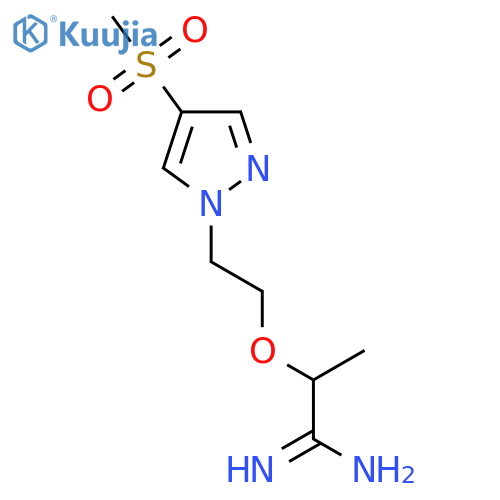 2-2-(4-methanesulfonyl-1H-pyrazol-1-yl)ethoxypropanimidamide structure