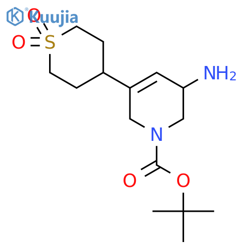 Tert-butyl 3-amino-5-(1,1-dioxo-1lambda6-thian-4-yl)-1,2,3,6-tetrahydropyridine-1-carboxylate structure