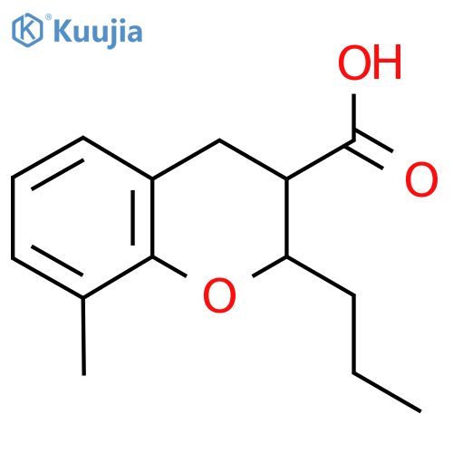 8-methyl-2-propyl-3,4-dihydro-2H-1-benzopyran-3-carboxylic acid structure