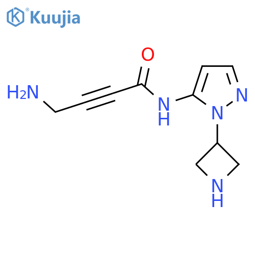 4-amino-N-1-(azetidin-3-yl)-1H-pyrazol-5-ylbut-2-ynamide structure