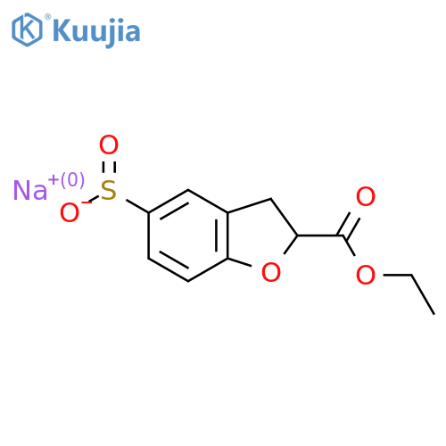Sodium 2-(ethoxycarbonyl)-2,3-dihydro-1-benzofuran-5-sulfinate structure
