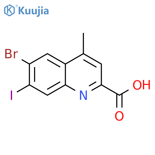 2-Quinolinecarboxylic acid, 6-bromo-7-iodo-4-methyl- structure