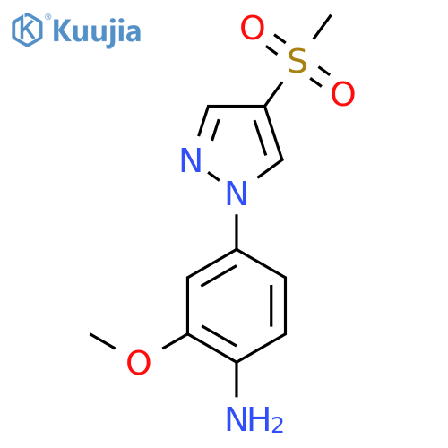4-(4-methanesulfonyl-1H-pyrazol-1-yl)-2-methoxyaniline structure