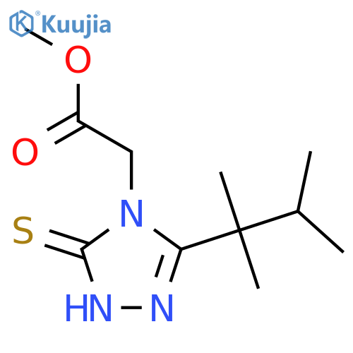 methyl 2-[3-(2,3-dimethylbutan-2-yl)-5-sulfanyl-4H-1,2,4-triazol-4-yl]acetate structure