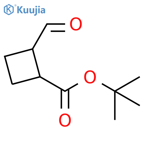 Cyclobutanecarboxylic acid, 2-formyl-, 1,1-dimethylethyl ester structure