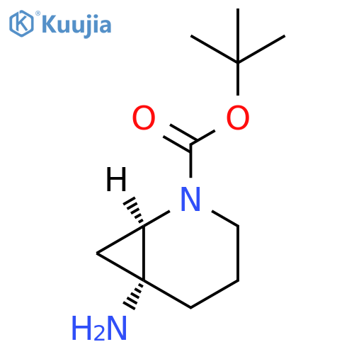 rac-tert-butyl (1R,6R)-6-amino-2-azabicyclo[4.1.0]heptane-2-carboxylate structure
