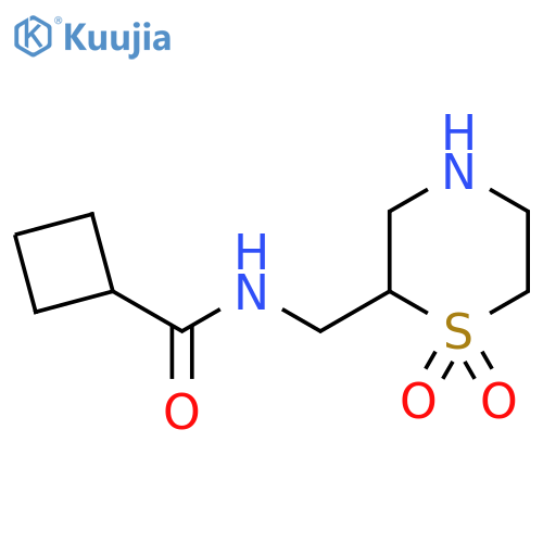 N-[(1,1-dioxo-1lambda6-thiomorpholin-2-yl)methyl]cyclobutanecarboxamide structure