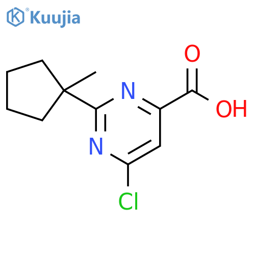 4-Pyrimidinecarboxylic acid, 6-chloro-2-(1-methylcyclopentyl)- structure
