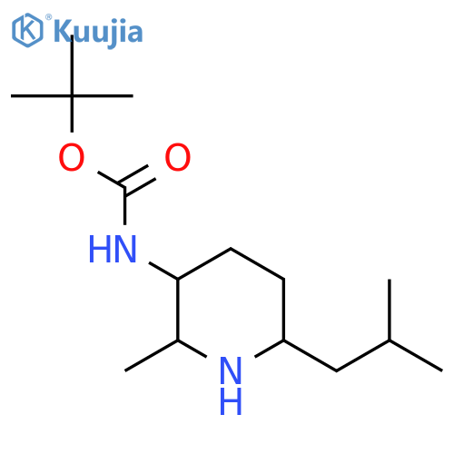 tert-butyl N-2-methyl-6-(2-methylpropyl)piperidin-3-ylcarbamate structure