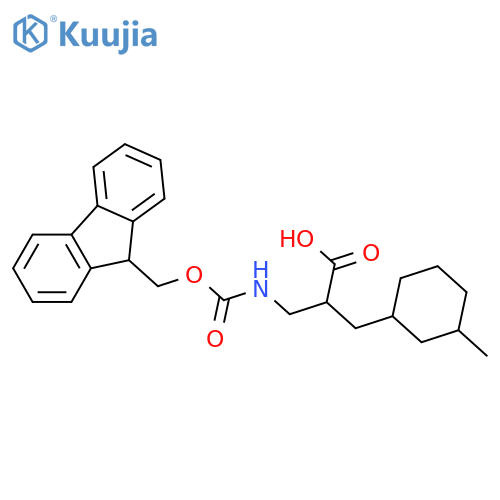 3-({(9H-fluoren-9-yl)methoxycarbonyl}amino)-2-(3-methylcyclohexyl)methylpropanoic acid structure