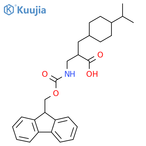 3-({(9H-fluoren-9-yl)methoxycarbonyl}amino)-2-{4-(propan-2-yl)cyclohexylmethyl}propanoic acid structure