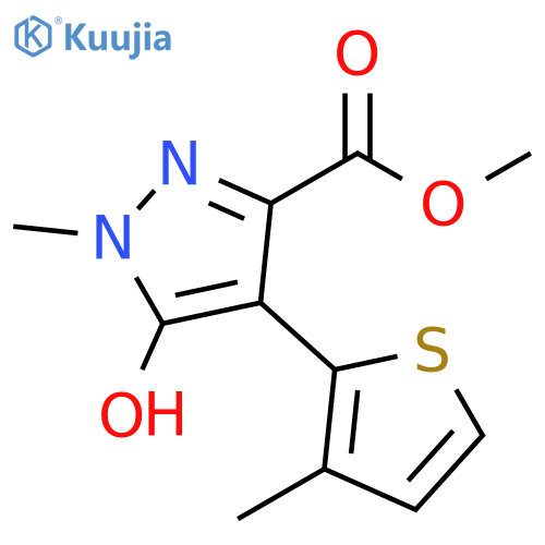 1H-Pyrazole-3-carboxylic acid, 5-hydroxy-1-methyl-4-(3-methyl-2-thienyl)-, methyl ester structure