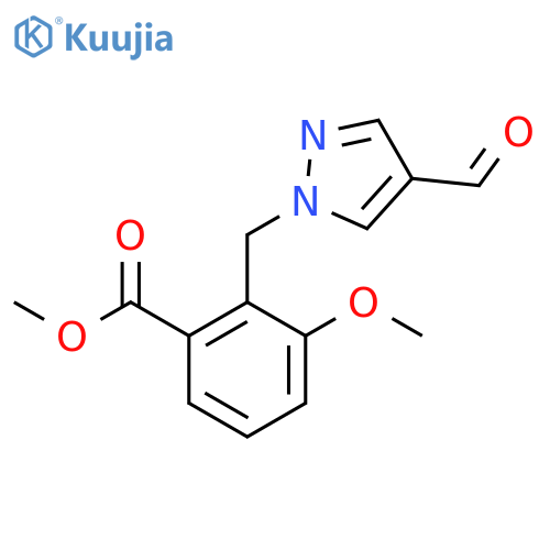 methyl 2-[(4-formyl-1H-pyrazol-1-yl)methyl]-3-methoxybenzoate structure