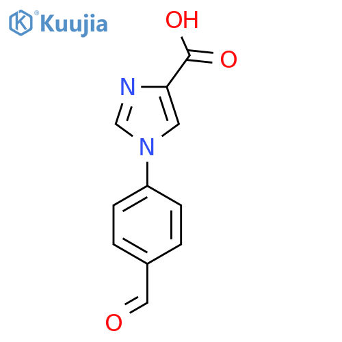 1-(4-formylphenyl)-1H-imidazole-4-carboxylic acid structure