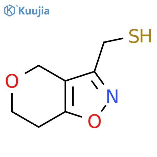{4H,6H,7H-pyrano3,4-d1,2oxazol-3-yl}methanethiol structure