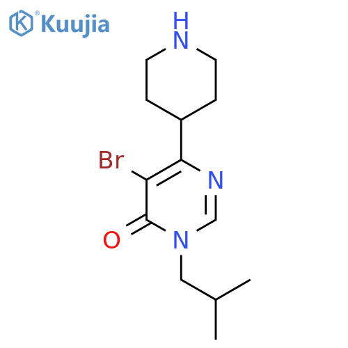 5-Bromo-3-(2-methylpropyl)-6-(piperidin-4-yl)-3,4-dihydropyrimidin-4-one structure