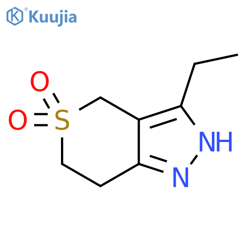 Thiopyrano[4,3-c]pyrazole, 3-ethyl-2,4,6,7-tetrahydro-, 5,5-dioxide structure