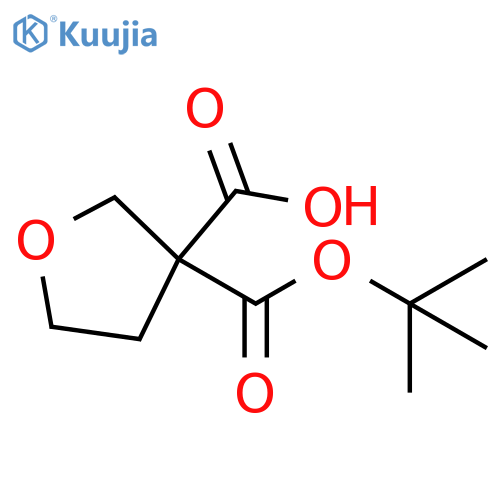 3-(tert-butoxy)carbonyloxolane-3-carboxylic acid structure