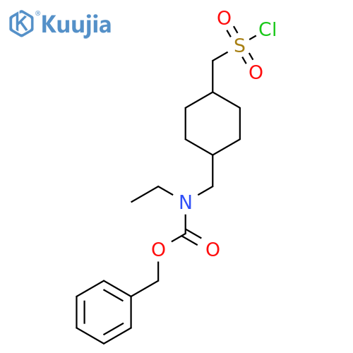 benzyl N-({4-(chlorosulfonyl)methylcyclohexyl}methyl)-N-ethylcarbamate structure