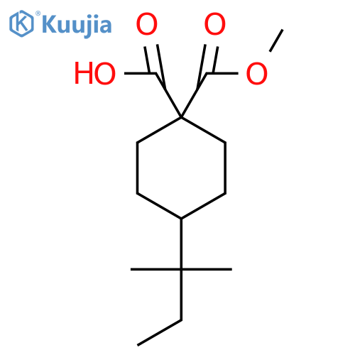 1-(methoxycarbonyl)-4-(2-methylbutan-2-yl)cyclohexane-1-carboxylic acid structure