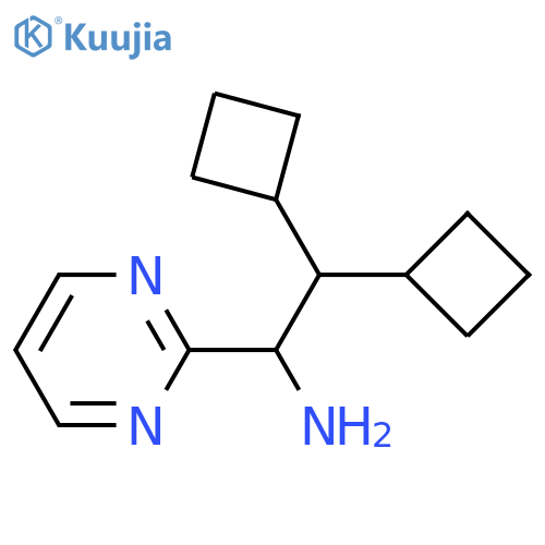 2,2-dicyclobutyl-1-(pyrimidin-2-yl)ethan-1-amine structure