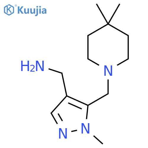{5-[(4,4-dimethylpiperidin-1-yl)methyl]-1-methyl-1H-pyrazol-4-yl}methanamine structure