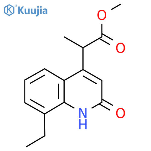 Methyl 2-(8-ethyl-2-hydroxyquinolin-4-yl)propanoate structure